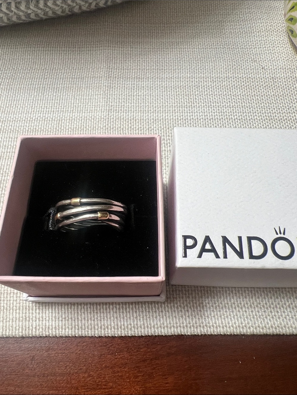 RETIRED Pandora mixed medal ring